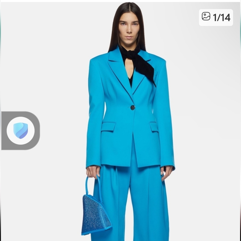 The Attico Capri Blue Glen Blazer And Gary Pant, Size Small